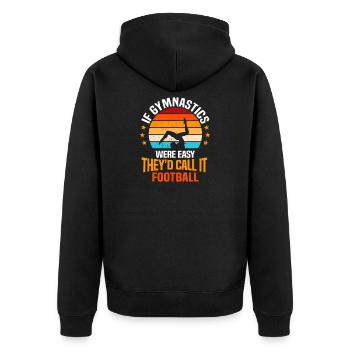 Retro Gymnastics Sunset - Unisex Premium Organic Zip Hoodie - black - Back - Nico (187cm)