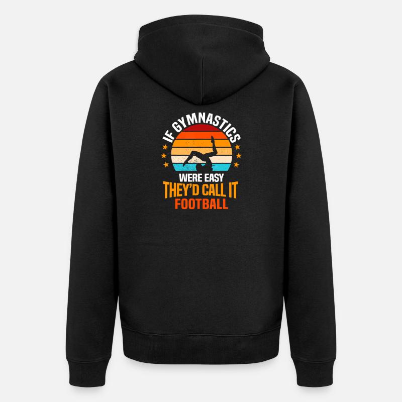 Coucher de soleil de gymnastique rétro - Veste à capuche bio Premium Unisexe - noir