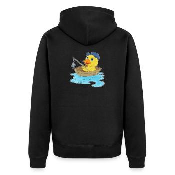 Pêche au poisson canard pêcheur - Veste à capuche bio Premium Unisexe - noir - Dos - Nico (187cm)