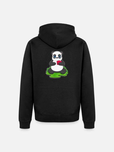 Panda Poker Poker Card Game - Unisex Premium Organic Zip Hoodie - black