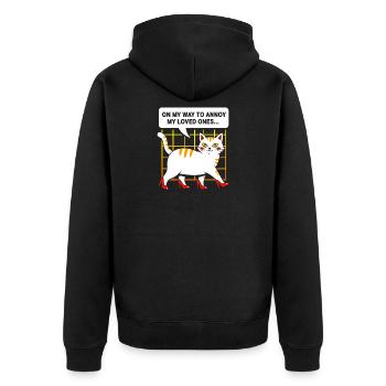 Chat à talons hauts : Espiègle et charmant - Veste à capuche bio Premium Unisexe - noir - Dos - Nico (187cm)