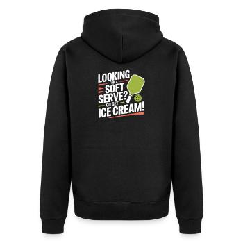 Pickleball Spieler Looking For Soft Serve Dinking - Unisex Premium Bio Zip Hoodie - Schwarz - Hinten - Nico (187cm)