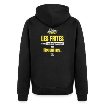 Les frites sont techniquement des légumes - Veste à capuche bio Premium Unisexe - noir - Dos - Nico (187cm)