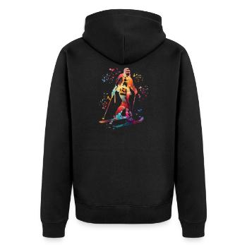 Alpine skier Winter sports Ski touring - Unisex Premium Organic Zip Hoodie - black - Back - Nico (187cm)