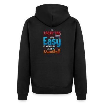 Laser Tag Easy Paintball Funny Gaming Design - Unisex Premium Bio Zip Hoodie - Schwarz - Hinten - Nico (187cm)