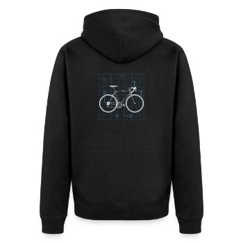 Conception vintage de cyclistes de Bicycle Blueprint - Veste à capuche bio Premium Unisexe - noir - Dos - Nico (187cm)