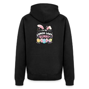Je suis la dame du déjeuner Douce Pâques - Veste à capuche bio Premium Unisexe - noir - Dos - Nico (187cm)