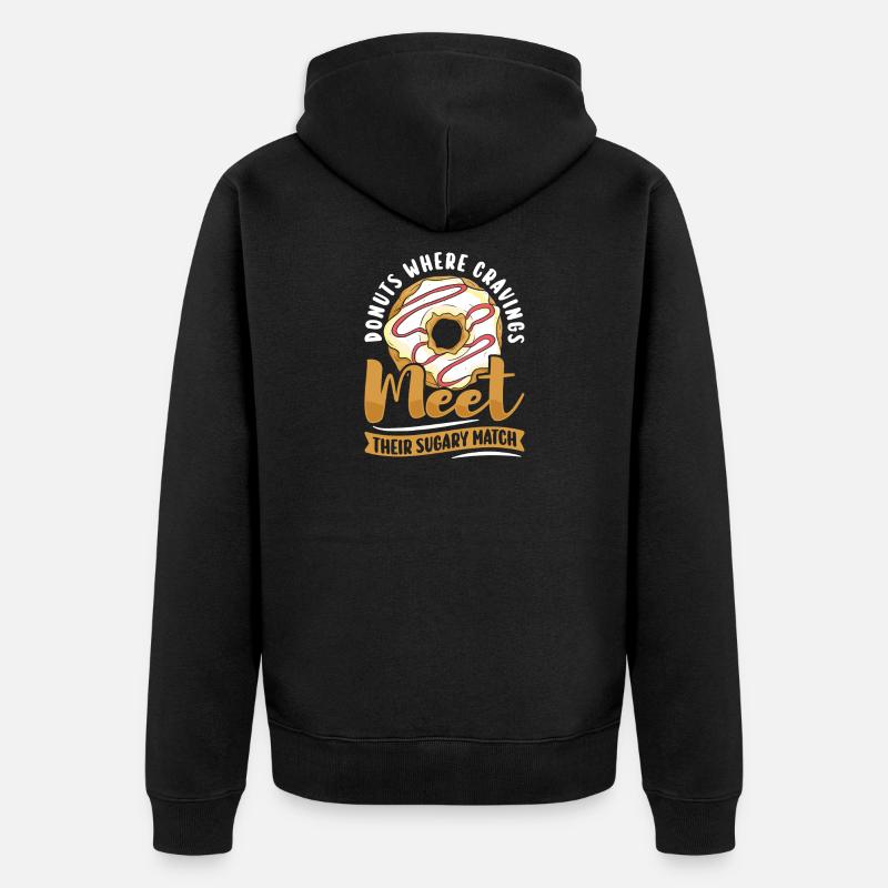 Restauration rapide en donuts - Veste à capuche bio Premium Unisexe - noir