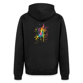 Poledance Bar Fitness Frauen Pole Dance - Unisex Premium Bio Zip Hoodie - Schwarz - Hinten - Nico (187cm)