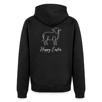 Happy Easter, Cute Lamb Spring Shirt, Hoodie, Mug - Unisex Premium Bio Zip Hoodie - Schwarz - Hinten - Nico (187cm)