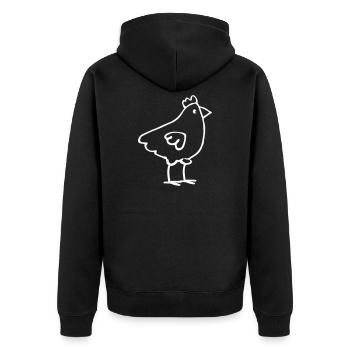 Minimalist chicken line drawing - Unisex Premium Organic Zip Hoodie - black - Back - Nico (187cm)