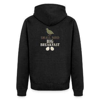 Quail Keeper Quail Farmer Backyard Quail - Unisex Premium Organic Zip Hoodie - black - Back - Nico (187cm)