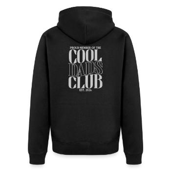 Cool Dads Club - Dad 2026 Gift - Unisex Premium Organic Zip Hoodie - black - Back - Nico (187cm)