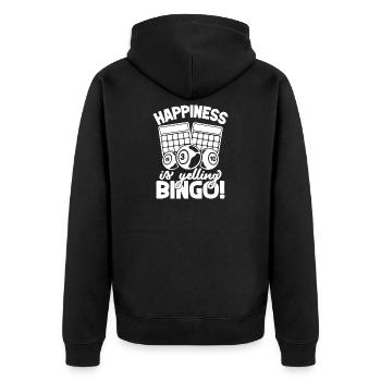 Le bonheur du joueur de bingo crie bingo - Veste à capuche bio Premium Unisexe - noir - Dos - Nico (187cm)