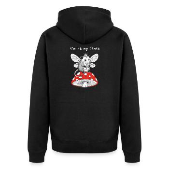 Limited Winged Mouse on Mushroom - Unisex Premium Organic Zip Hoodie - black - Back - Nico (187cm)