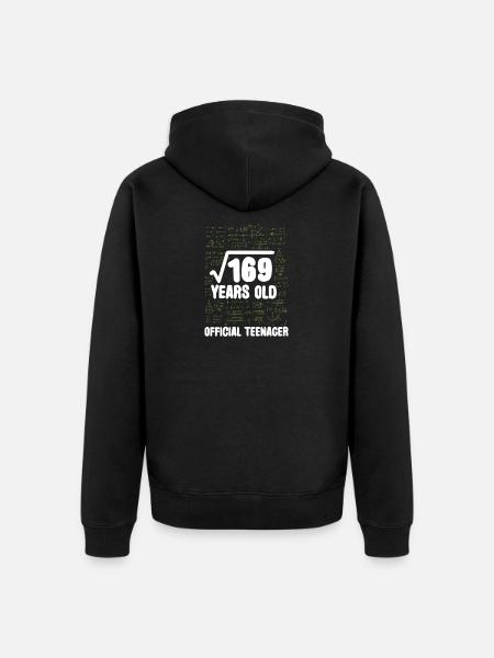 Math 13th Birthday Root 169 Teenager - Unisex Premium Organic Zip Hoodie - black