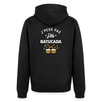 J'peux pas j'ai Batucada  - Veste à capuche bio Premium Unisexe - noir - Dos - Nico (187cm)