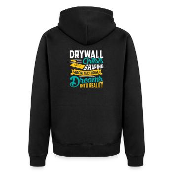 Drywall Drywall Builder Drywall Fitter - Unisex Premium Organic Zip Hoodie - black - Back - Nico (187cm)