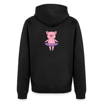 Petit cochon mignon en tutu - Veste à capuche bio Premium Unisexe - noir - Dos - Nico (187cm)