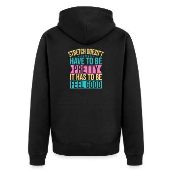 Yoga Stretch Doesn´t Have To Be Pretty Funny Yoga - Unisex Premium Bio Zip Hoodie - Schwarz - Hinten - Nico (187cm)
