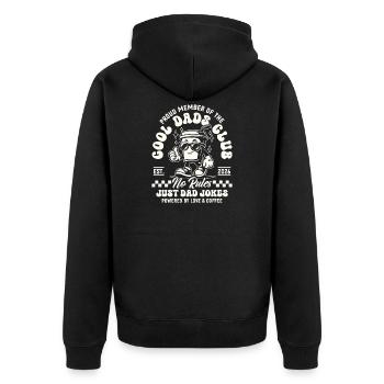 Cool Dads Club - Dad 2026 Gift - Unisex Premium Organic Zip Hoodie - black - Back - Nico (187cm)