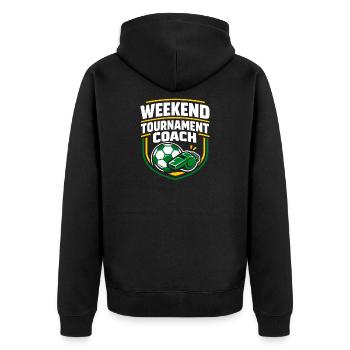 Soccer Training Youth Sports Coach - Unisex Premium Organic Zip Hoodie - black - Back - Nico (187cm)