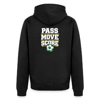 Soccer Training Youth Sports Coach - Unisex Premium Organic Zip Hoodie - black - Back - Nico (187cm)