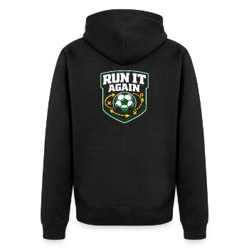 Soccer Training Youth Sports Coach - Unisex Premium Organic Zip Hoodie - black - Back - Nico (187cm)