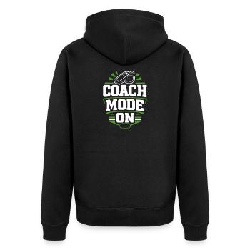 Soccer Training Youth Sports Coach - Unisex Premium Organic Zip Hoodie - black - Back - Nico (187cm)