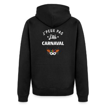 Karneval - Unisex Premium Bio Zip Hoodie - Schwarz - Hinten - Nico (187cm)