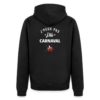 Karneval - Unisex Premium Bio Zip Hoodie - Schwarz - Hinten - Nico (187cm)