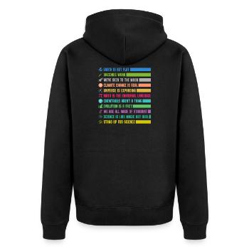 Déclarations scientifiques colorées - Veste à capuche bio Premium Unisexe - noir - Dos - Nico (187cm)