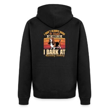 Funny Dog Breed Basset Hound - Unisex Premium Bio Zip Hoodie - Schwarz - Hinten - Nico (187cm)