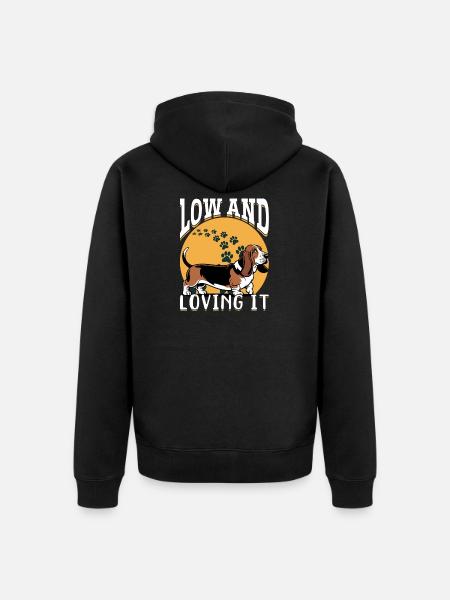 Funny Dog Breed Basset Hound - Unisex Premium Organic Zip Hoodie - black