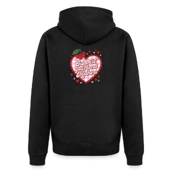 Soutenez Local Moms Heart Design - Veste à capuche bio Premium Unisexe - noir - Dos - Nico (187cm)