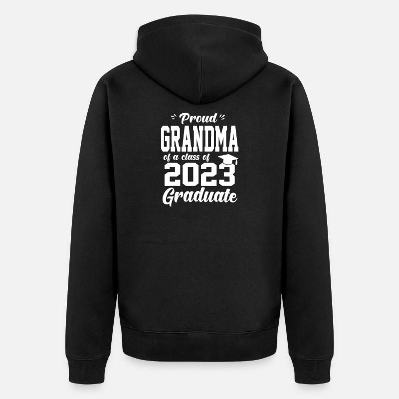 Fière Grand-mère diplômée 2023 - Veste à capuche bio Premium Unisexe - noir