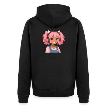 Jeux d’anime vintage japonais Bigfoot Gamer - Veste à capuche bio Premium Unisexe - noir - Dos - Nico (187cm)