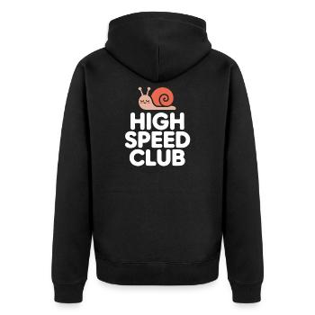 High Speed Screw - Unisex Premium Organic Zip Hoodie - black - Back - Nico (187cm)