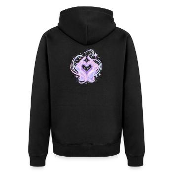 Pastel Heart Hands Magic - Unisex Premium Organic Zip Hoodie - black - Back - Nico (187cm)