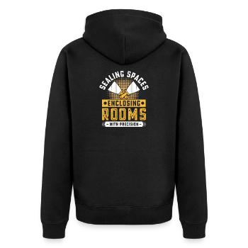 Drywall Drywall Builder Drywall Fitter - Unisex Premium Organic Zip Hoodie - black - Back - Nico (187cm)