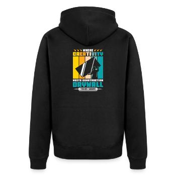 Drywall Drywall Builder Drywall Fitter - Unisex Premium Organic Zip Hoodie - black - Back - Nico (187cm)