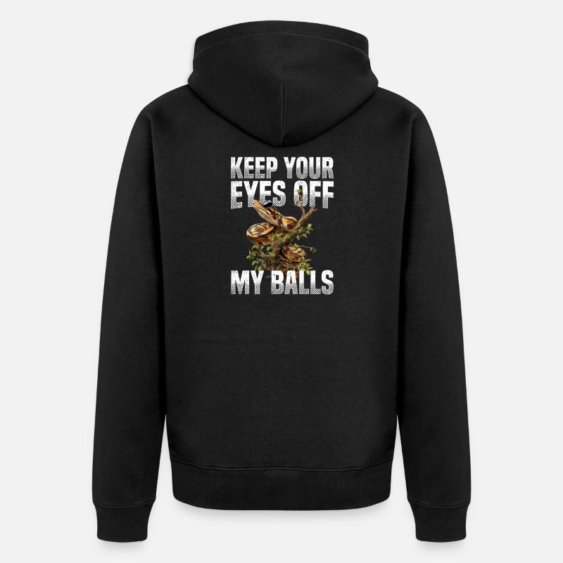 Königspython Schlangen Liebhaber Terrarium Python - Unisex Premium Bio Zip Hoodie - Schwarz