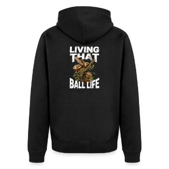 King Python Snakes Lover Terrarium Python - Unisex Premium Organic Zip Hoodie - black - Back - Nico (187cm)