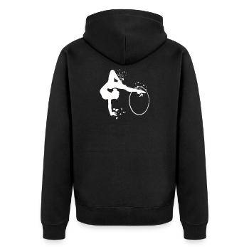 Gymnastique, cercleaux, gymnastique rythmique - Veste à capuche bio Premium Unisexe - noir - Dos - Nico (187cm)