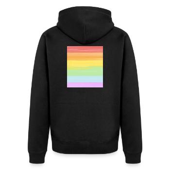 Pastel Rainbow Gradient LGBTQ Pride - Unisex Premium Organic Zip Hoodie - black - Back - Nico (187cm)