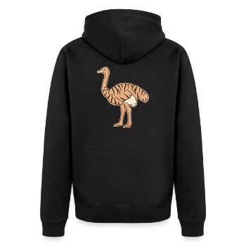 autriche range cartoon rayures Tigrée - Veste à capuche bio Premium Unisexe - noir - Dos - Nico (187cm)