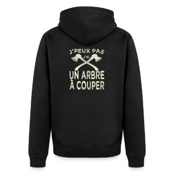 Humour Bûcheron Jpeux Pas Arbre à Couper - Veste à capuche bio Premium Unisexe - noir - Dos - Nico (187cm)