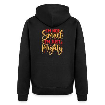 Garden Gnome Costume Not Small Just Mighty Gnome - Unisex Premium Organic Zip Hoodie - black - Back - Nico (187cm)