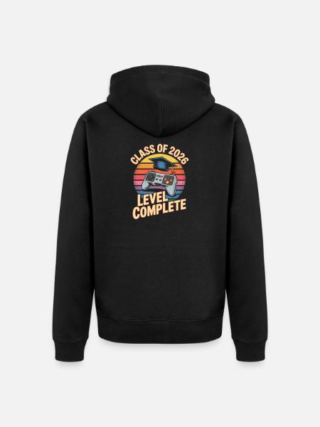 Level Complete 2026 Completion Retro Gaming - Unisex Premium Organic Zip Hoodie - black