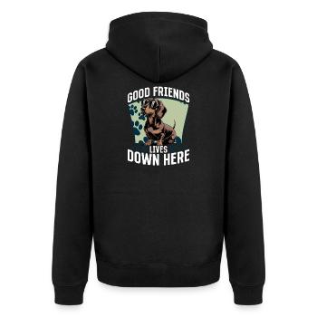 Teckel de race de chien drôle - Veste à capuche bio Premium Unisexe - noir - Dos - Nico (187cm)